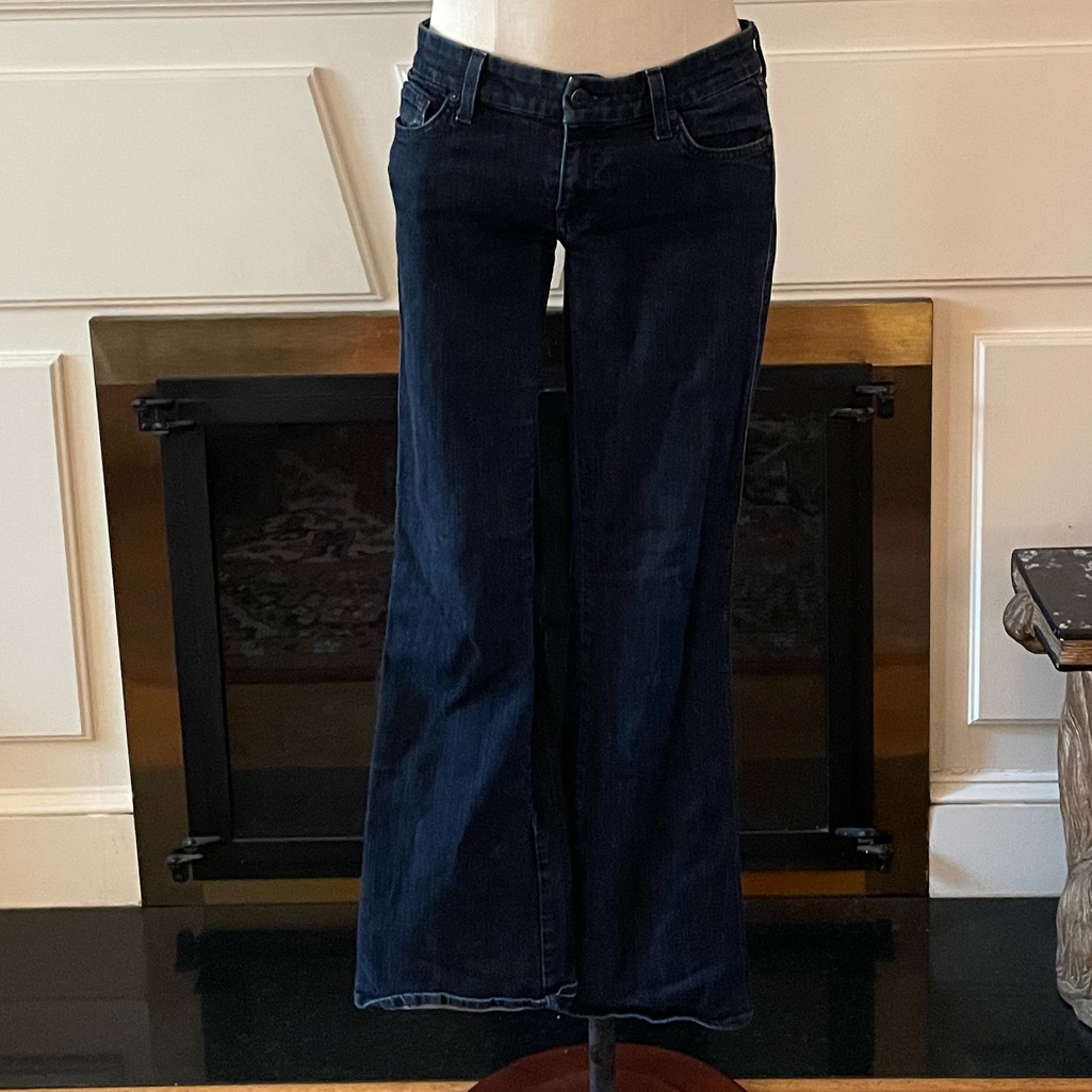 7 For All Mankind Lexie "A" Pocket Petite Size 27 Deep Indigo Wash Jeans